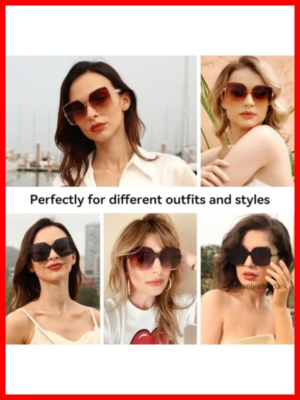 Oversized Square Sunglasses Women UV400 Protection Retro Shades